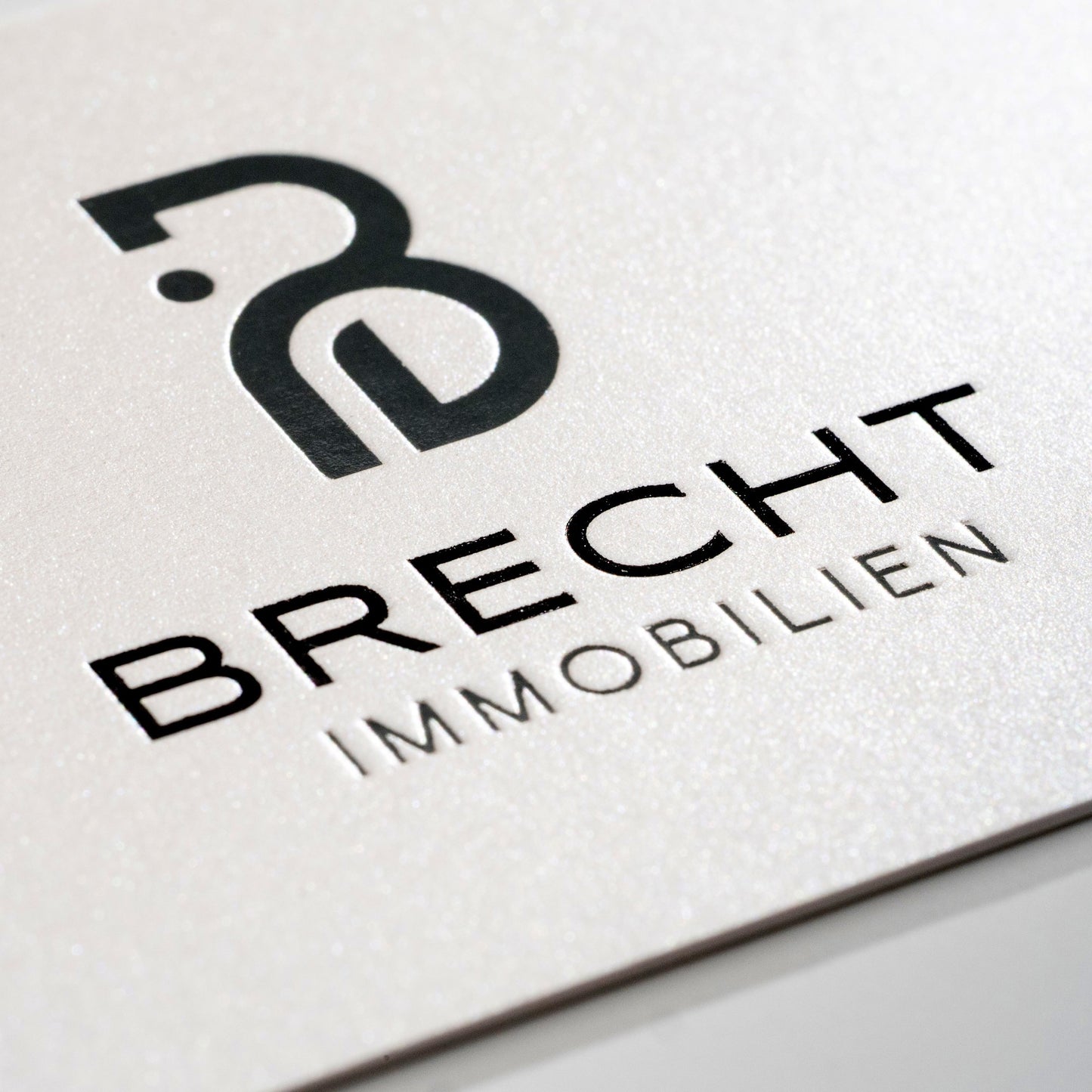 Gmund Upgrade mit Heißfolienprägung: Beispiel BRECHT IMMOBILIEN (A)