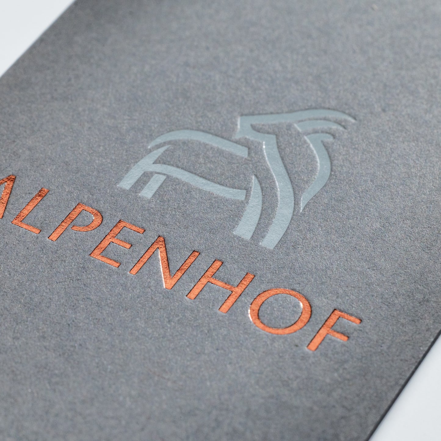 Colorplan Visitenkarten mit Heißfolienprägung: Beispiel Alpenhof