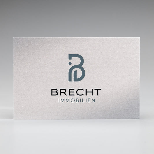 Gmund Upgrade mit Heißfolienprägung: Beispiel BRECHT IMMOBILIEN (A)