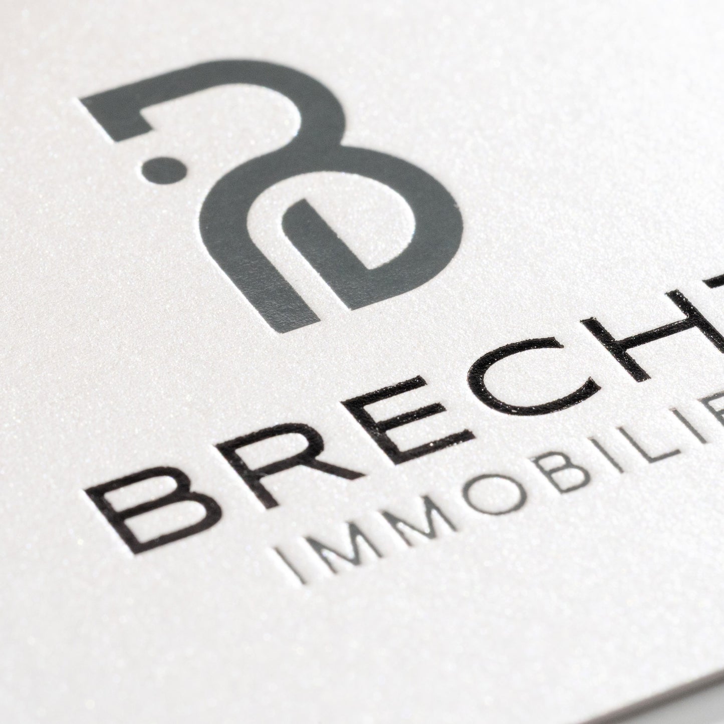 Gmund Upgrade mit Heißfolienprägung: Beispiel BRECHT IMMOBILIEN (A)