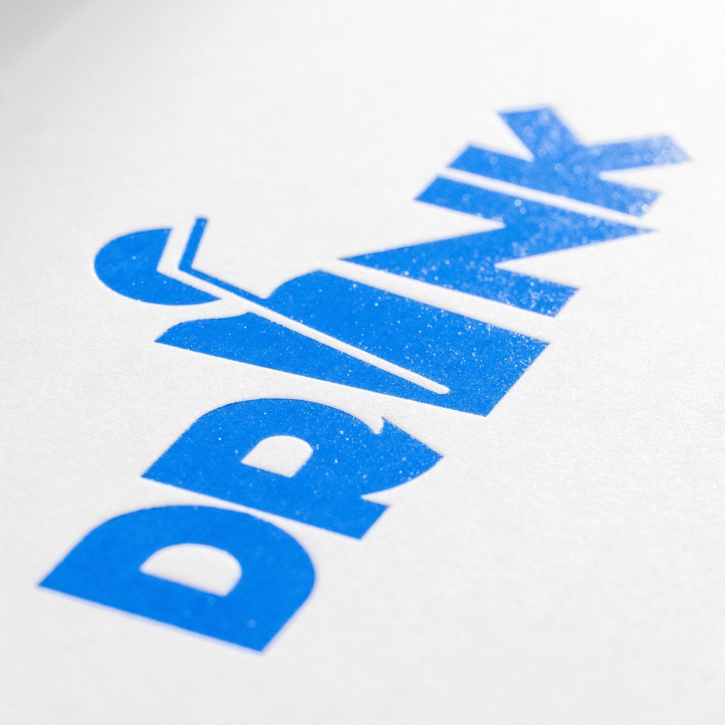 Visitenkarte mit Heißfolienprägung: Beispiel Drink blau