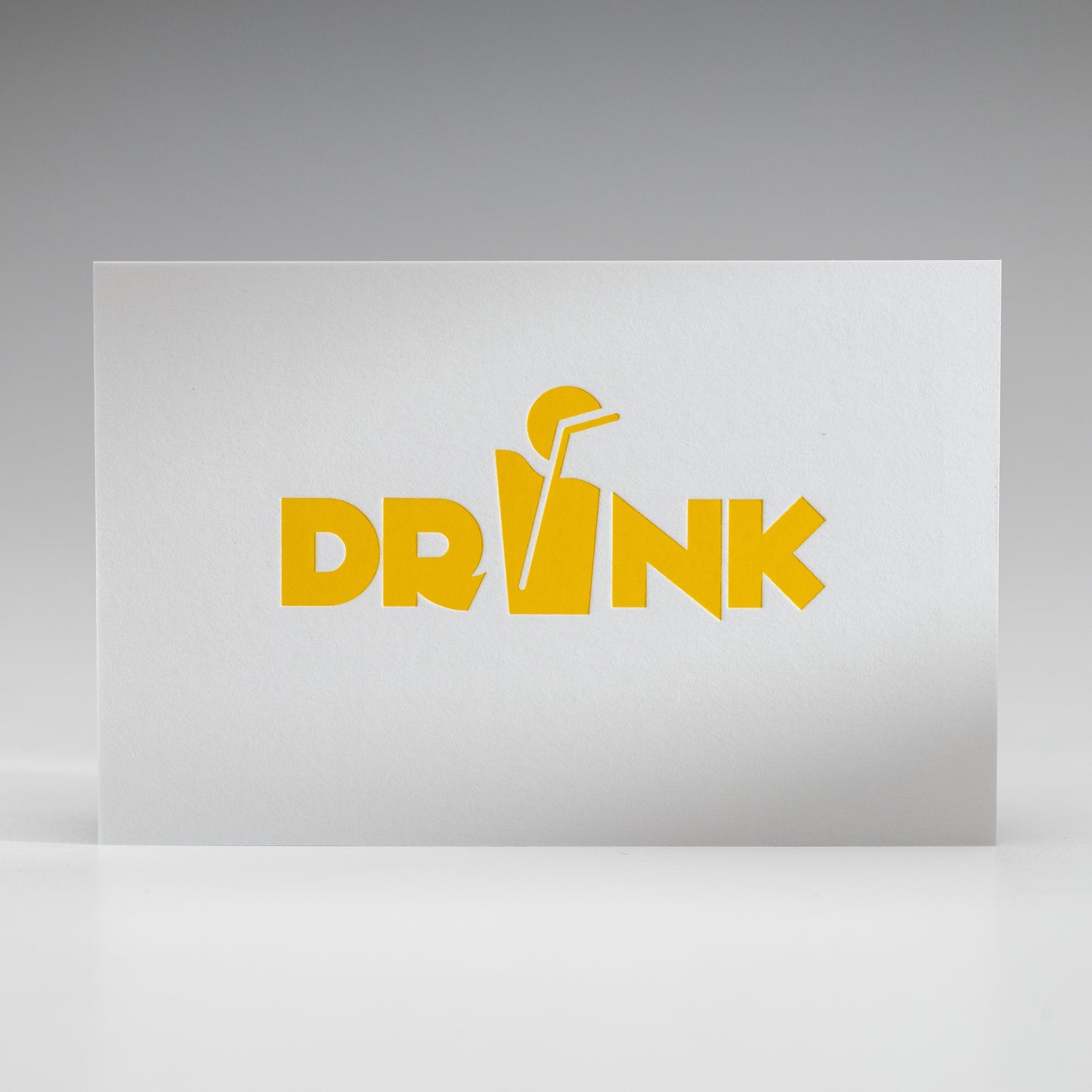 Visitenkarte mit Heißfolienprägung: Beispiel Drink gelb