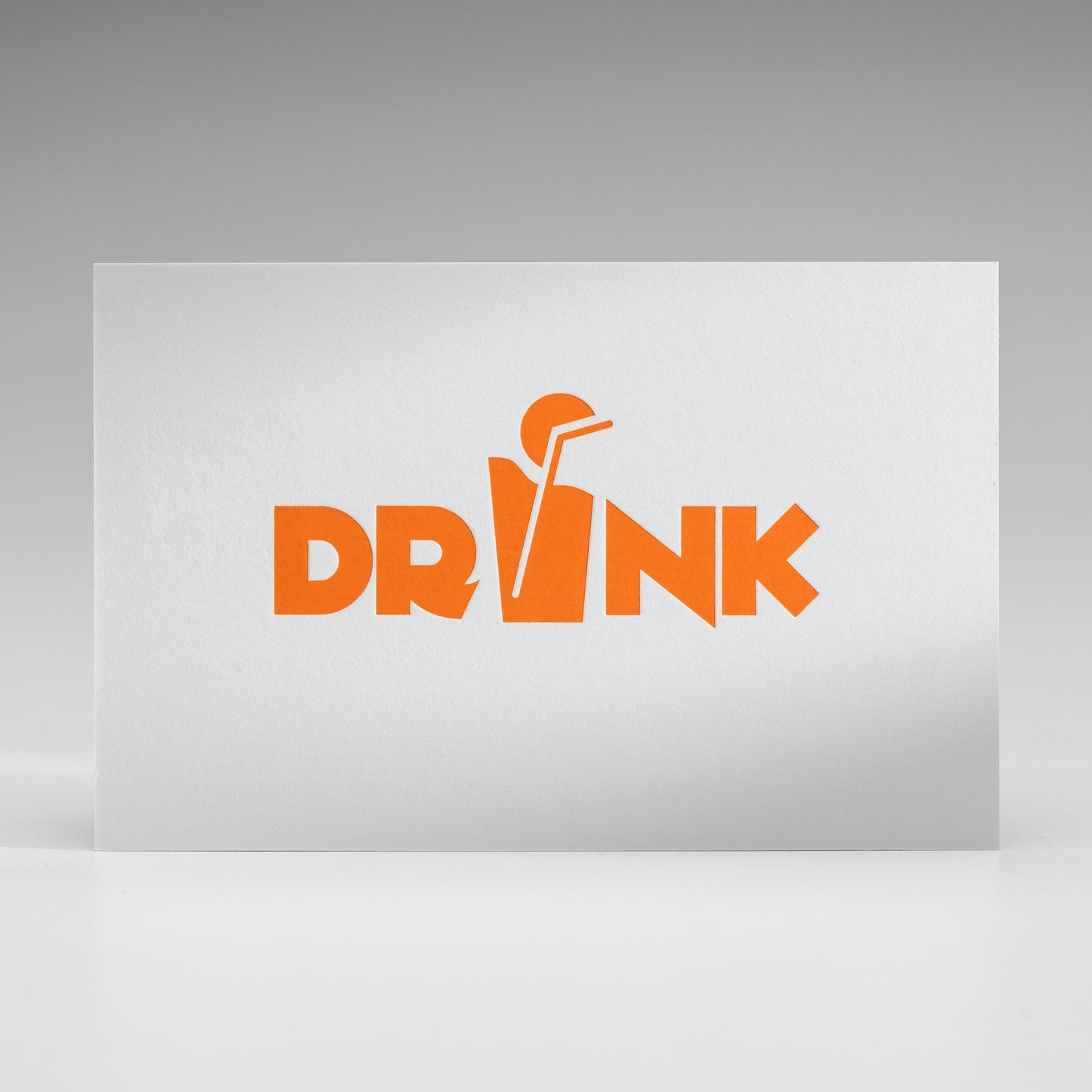 Visitenkarte mit Heißfolienprägung: Beispiel Drink orange