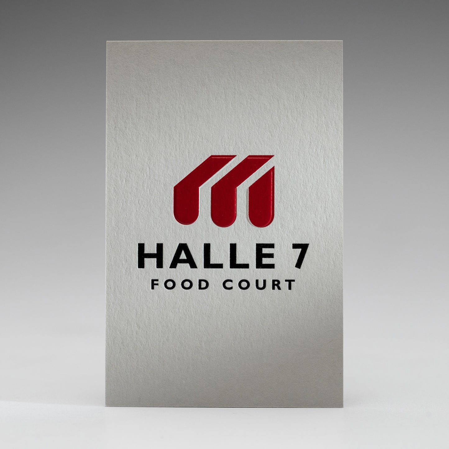 Colorplan Visitenkarten mit Reliefprägung: Beispiel HALLE 7