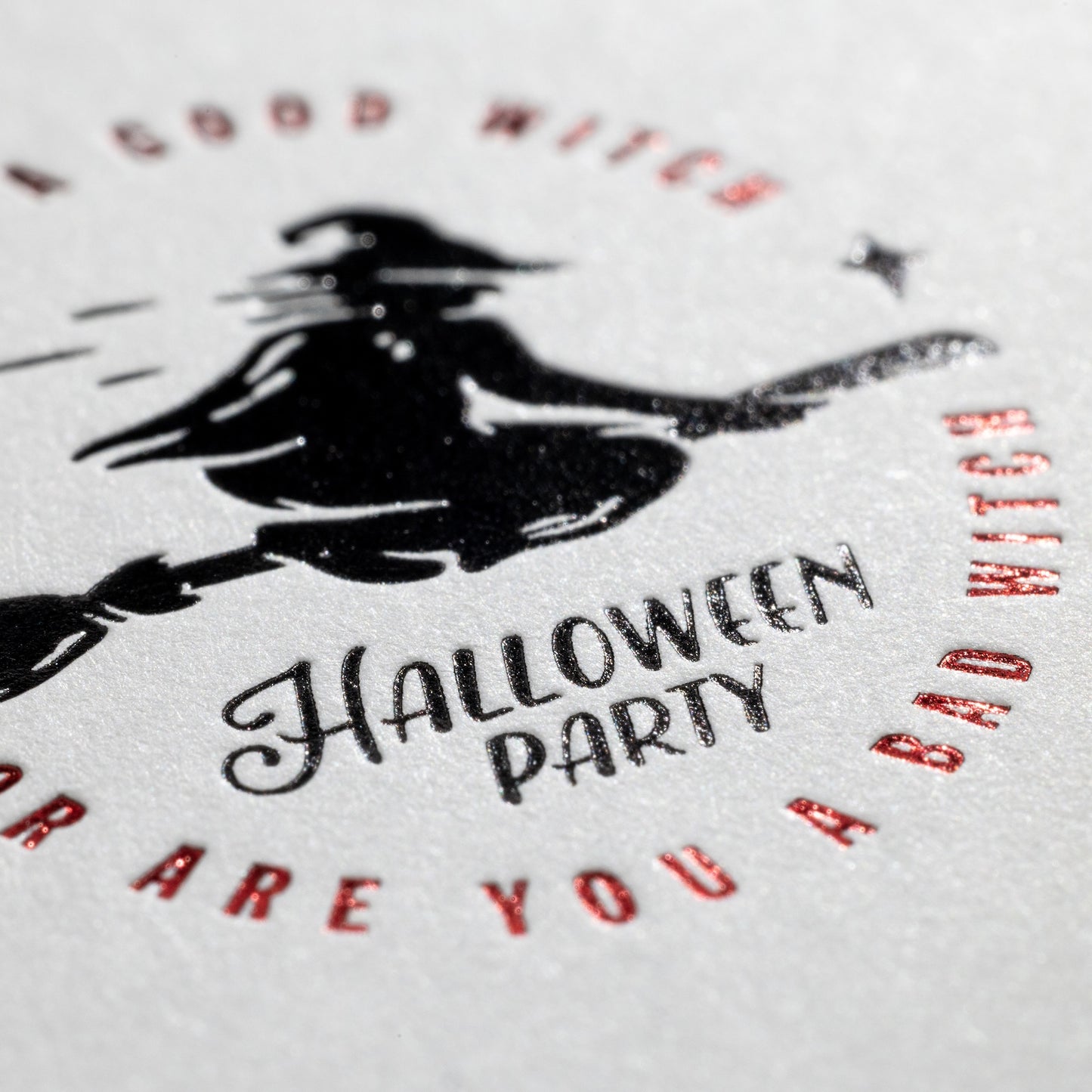 Metaper Visitenkarte mit Heißfolienprägung: Beispiel HALLOWEEN PARTY