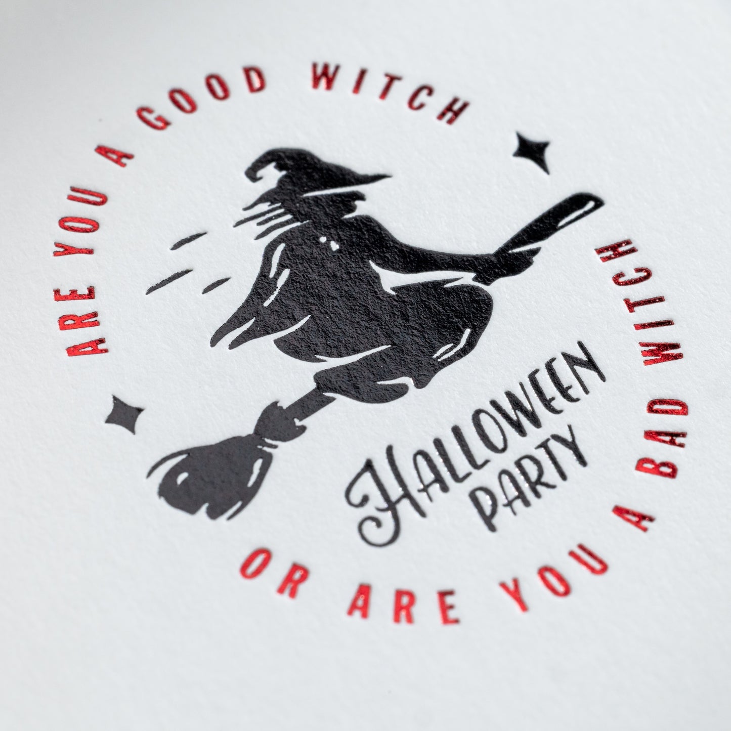 Metaper Visitenkarte mit Heißfolienprägung: Beispiel HALLOWEEN PARTY