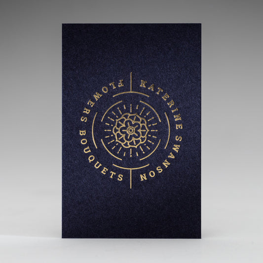 Gmund Cotton Visitenkarten mit Heißfolienprägung: Beispiel KATERINE SWANSON