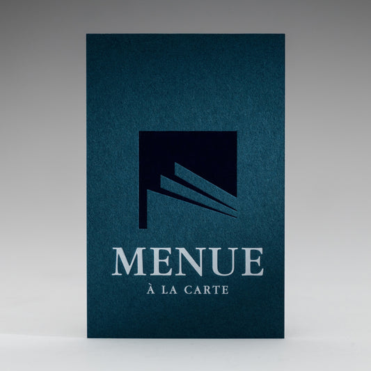 Gmund Colors Visitenkarte kaschiert: Beispiel MENUE À LA CARTE