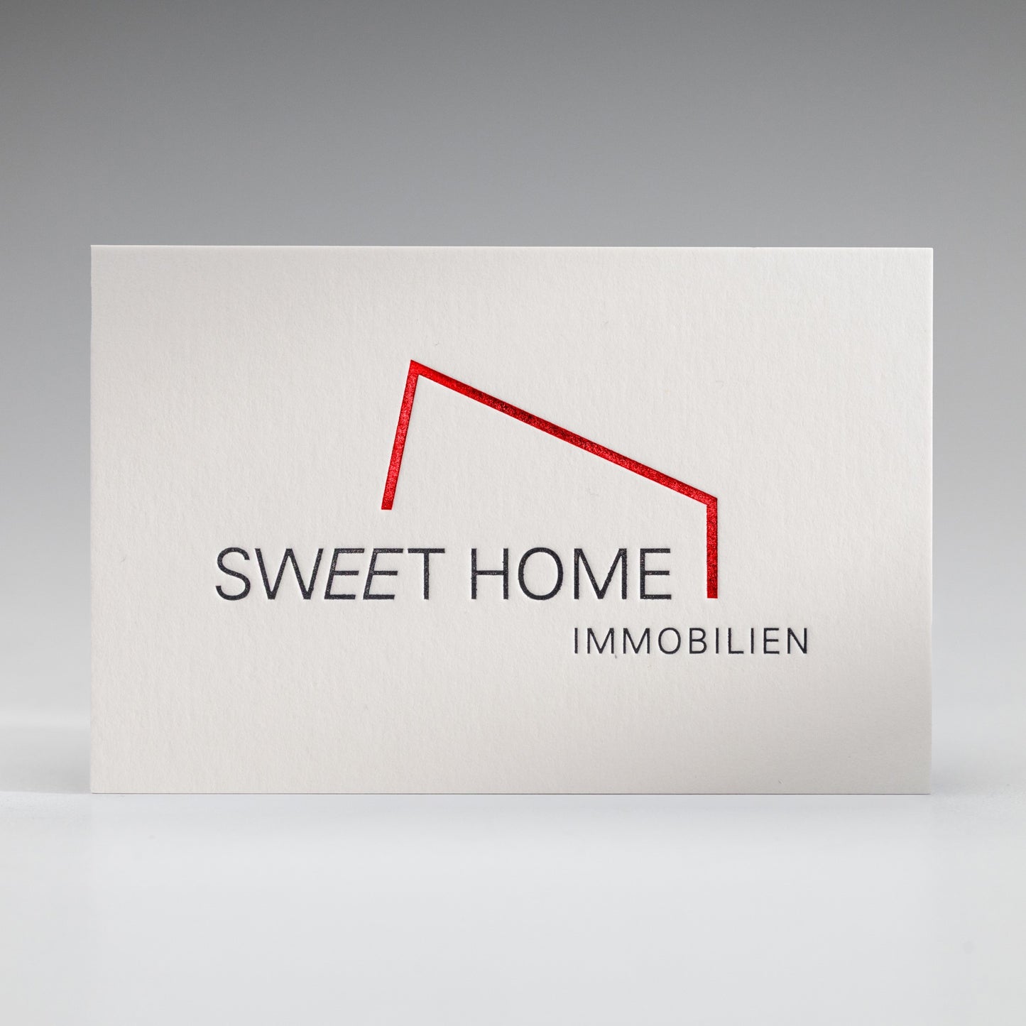 Zweifarbige Visitenkarte Beispiel Sweet Home