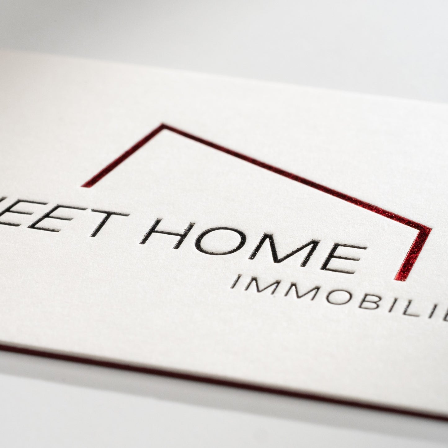 Zweifarbige Visitenkarte Beispiel Sweet Home